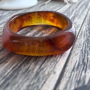 Amber Resin Bangle Bracelet
